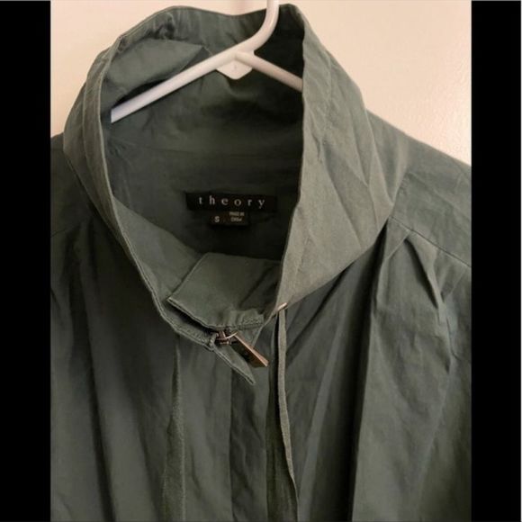 NWT RARE Theory Hunter Green Lightweight Drawstring Waist Full Zip Jacket Size S - Picture 10 of 15